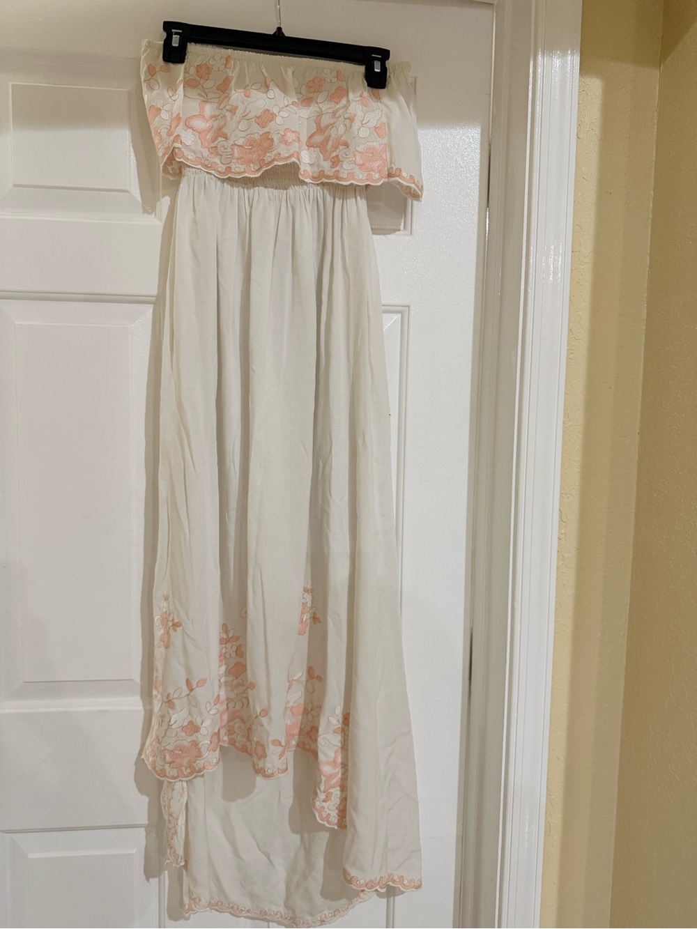 Solitaire Boho Embroidered Off-The-Shoulder High-Low Maxi Dress Size XS
